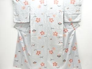 アンティーク　型染松竹梅模様手織り紬着物